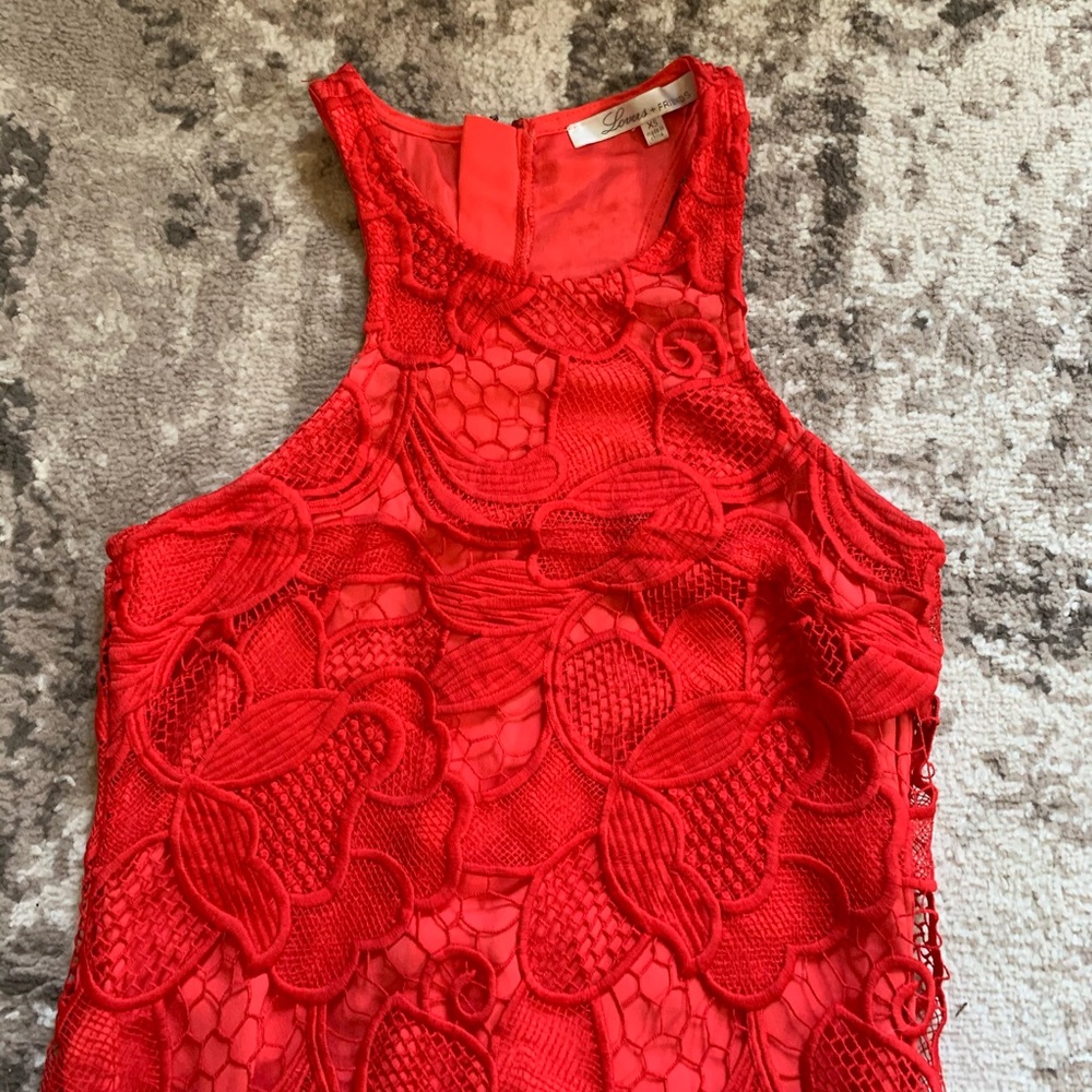 Lovers + Friends red-coral lace mini dress - Picture 2 of 4